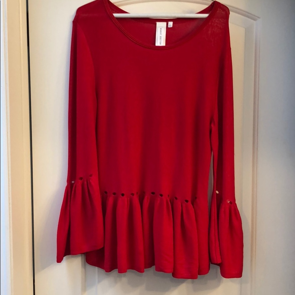 Red knit sweater